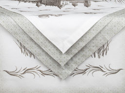 Комплект столовый 4919-БЧ 144*45 + 6 салф. 40*40 D1902 "Танец серых журавлей"