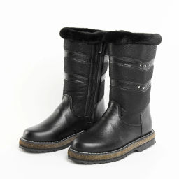 Сапоги натуральная замша, натуральная овчина, черные, войлочная подошва, - Мирунт фото 17