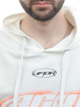 2652 WHITE/ORANGE Толстовка мужская (75% хлопок, 20% полиэстер, 5% спандекс) - Fashion фото 3