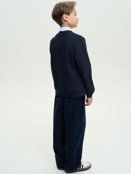 Кардиган темно-синий футер 2-х нитка с лайкрой