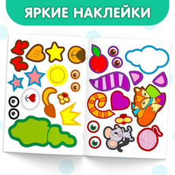 Цена за 2 шт. Наклейки обучающие «Животные», 12 стр.