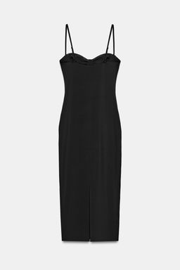 VESTIDO ESCOTE CORAZ?N / Negro - Zara фото 8