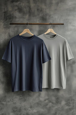 Unisex Antrasit-Gri Oversize 2li Paket Basic %100 Pamuklu T-Shirt TMNSS24TS00038