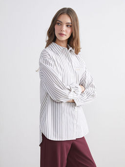 ?izgili Oversize Kad?n G?mlek Tunik