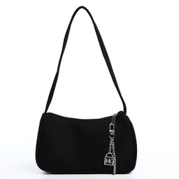 Сумка багет из текстиля, Nazamok, 23*13*5 см, черный цвет  фото 5