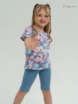 Костюм Актив лиловые одуванчики-деним - Sovalina фото 8