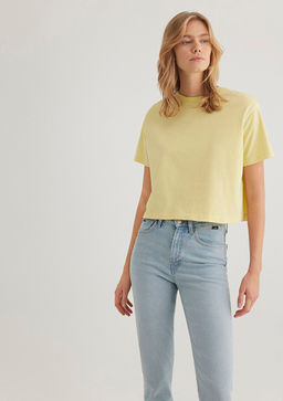 Bisiklet Yaka Sar? Basic Tisort - Mavi фото 3