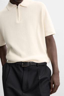 PURL KNIT POLO SHIRT WITH ZIP - Zara фото 5