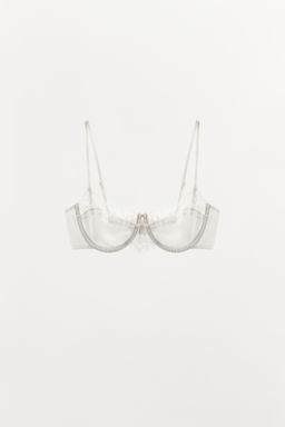 BRALETTE AROS SEDA ENCAJE / Crudo claro - Zara фото 10