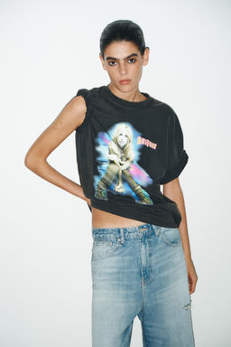 BRITNEY SPEASRS FADED-EFFECT T-SHIRT - Zara фото 3