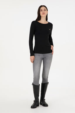 Женский черный свитшот с круглым вырезом Неожиданная скидка в корзине - U.s. polo assn фото 4