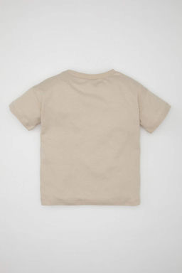 Футболка с короткими рукавами и круглым вырезом для маленьких мальчиков с рисунком пальмы - Defacto фото 4