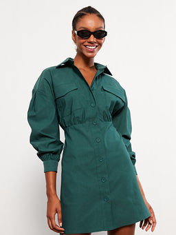 D?z Uzun Kollu Kad?n G?mlek Elbise