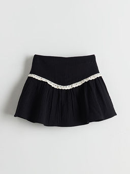 Beli Lastikli Pileli K?z ?ocuk Etek