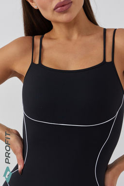 Спортивный женский комбинезон с кантом, черный, km.040.001 - Profit фото 2