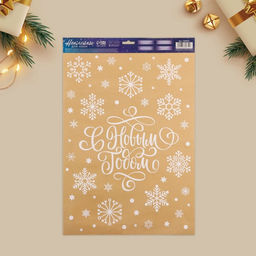 Наклейки на окна многоразовые «С Новым годом», снежинки, 33×50 см