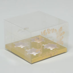 Цена за 5 шт. Коробка для капкейка «С Новым годом», 16×16×11.5 см