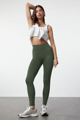 Haki Genis Bel Lastikli Ekstra Toparlay?c? Tam Boy Orme Spor Tayt TWOAW21TA0029