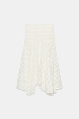 FALDA MIDI ROTOS ASIM?TRICA / Blanco roto - Zara фото 8