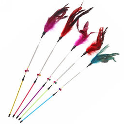 Цена за 3 шт. Игрушка-дразнилка для кошки на палочке "Пушок" 60см