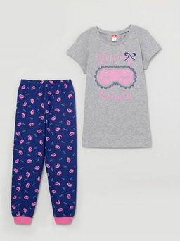 CRB wear/CSJG 50045-11 Комплект для девочки (футболка, брюки), светло-серый меланж/Ex.Cherubino