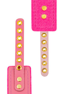 Ошейник Pecado BDSM, двуслойный с подкладкой из фетра и прошивкой, натуральная кожа, розовый