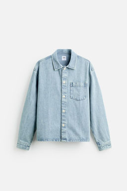 DENIM BOXY FIT OVERSHIRT - Zara фото 6