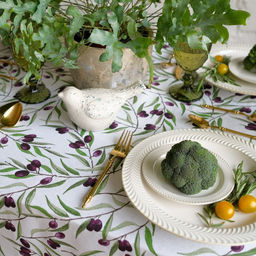 Скатерть Доляна Olives 149×220 см, 100% хлопок, рогожка 164 г/м²