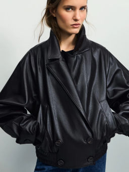 Куртка-бомбер из искусственной кожи с отложным воротником ZR2604102201-27 / Zarina