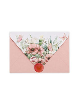 Цена за 5 шт. Конверт для денег с открыткой и наклейкой «Нежные цветы», тиснение, акварельный картон, 16 х 11 см