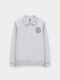 КР 302798/св.серый меланж к634 джемпер (свитшот) для мал