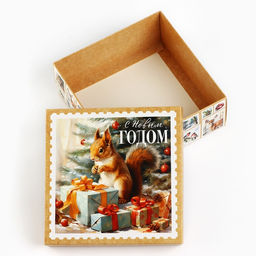 Цена за 2 шт. Коробка новогодняя складная «Ретро», 17×17×7 см