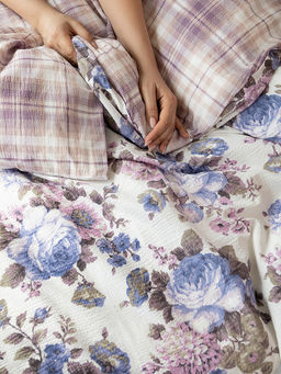 Комплект постельного белья 1,5-спальный фиолетовый бязь