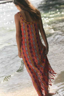 VESTIDO LARGO PUNTO FLECOS / Multicolor - Zara фото 4