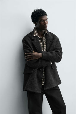 WOOL BLEND DOUBLE-BREASTED PEA COAT - Zara фото 6