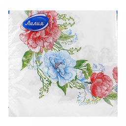 Салфетки бумажные 33х33см Лилия, 2-х слойные, 20 штук в упаковке, Флер (Россия) - Bouquet фото 2