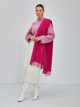 В составе шерсть и кашемир! теплый двусторонний палантин - Tantino фото 5