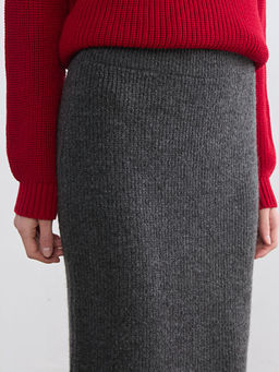 Beli Lastikli Fitilli Triko Etek