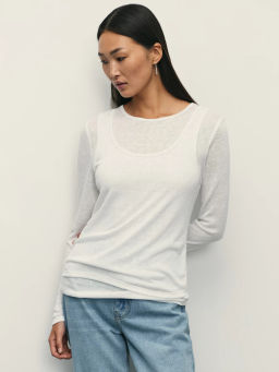 Двухслойный лонгслив с майкой / Zarina  фото 7