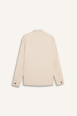 Рубашка Relax Fit с длинными рукавами на пуговицах и карманами - Defacto фото 3