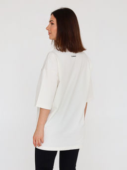 Футболка овер base unisex, тофу - Inzibe фото 4