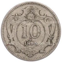 Монета 10 геллеров 1895 года Австрия