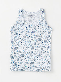 Bisiklet Yaka Bask?l? Pamuklu Erkek ?ocuk Atlet 2li - Waikiki фото 2