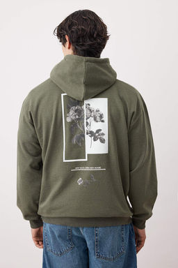 TRENDYOL MAN Siyah Oversize/Genis Kesim Kapusonlu Ici Polar/S?cak Tutan Cicek Bask?l? Sweatshirt TMNAW22SW1651 - Trendyolmilla фото 21