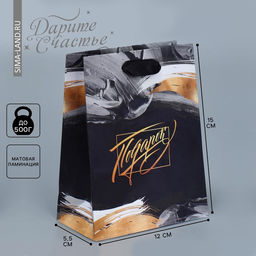 Цена за 2 шт. Пакет подарочный ламинированный, упаковка, «Особенный подарок», S 12 х 15 х 5.5 см