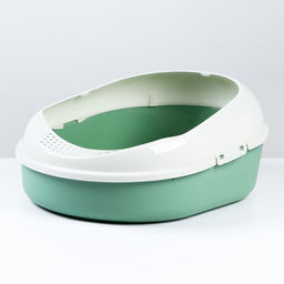 Лоток для кошек с бортом без сетки Космо 51,9 x37,8 x 21,3 см, зеленый - Simaland фото 2