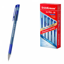Цена за 12 шт. Ручка шариковая ErichKrause ULTRA-30 Stick&Grip Original 0.7, Super Glide Technology, цвет чернил синий (в коробке по 12 шт.)