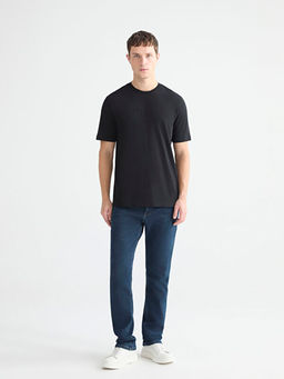 Bisiklet Yaka Bask?l? Penye Erkek Ti??rt