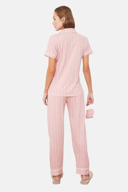 Trendyolmilla Pembe Cizgili Biye Detayl? Uyku Bantl? Orme Pijama Tak?m? THMSS21PT1225  фото 13