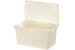 Корзина с крышкой 21 л 45,5*26,5*23,5 см Лофт узкая, слоновая кость (модель 562126) - Elan gallery фото 10